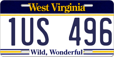 WV license plate 1US496