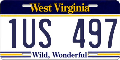 WV license plate 1US497