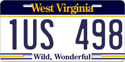 WV license plate 1US498