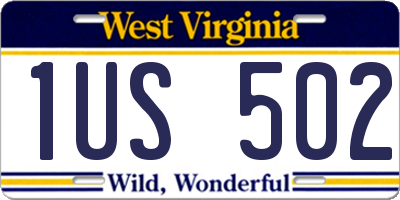 WV license plate 1US502