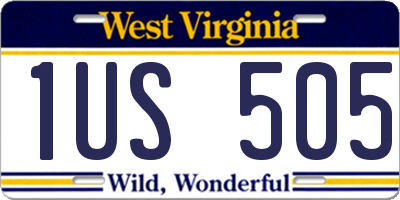 WV license plate 1US505