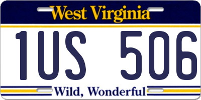 WV license plate 1US506