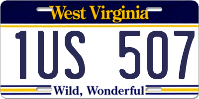 WV license plate 1US507