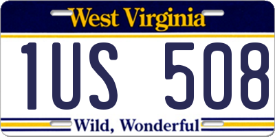 WV license plate 1US508