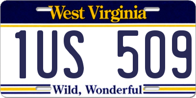 WV license plate 1US509