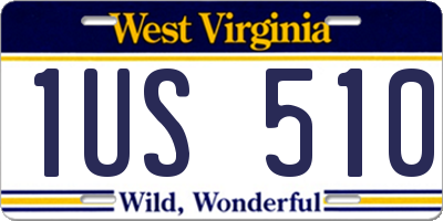 WV license plate 1US510