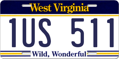 WV license plate 1US511