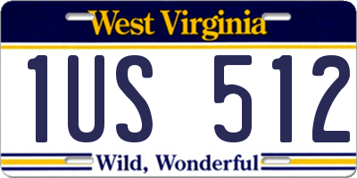 WV license plate 1US512