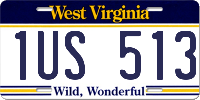 WV license plate 1US513