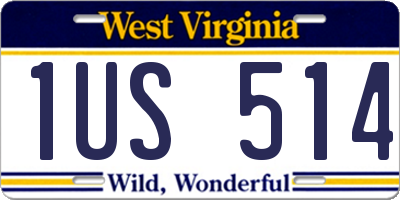 WV license plate 1US514