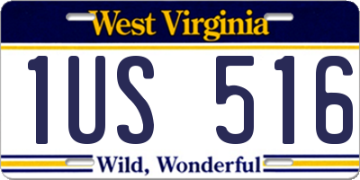 WV license plate 1US516