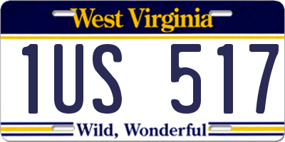 WV license plate 1US517