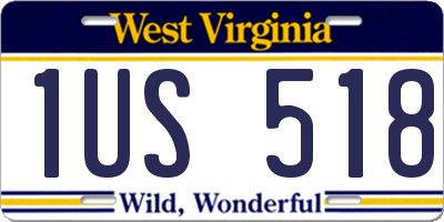WV license plate 1US518