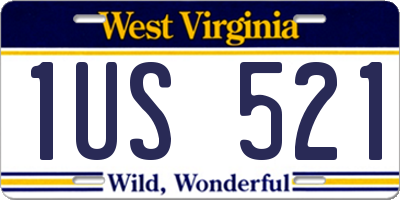 WV license plate 1US521