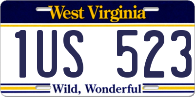 WV license plate 1US523