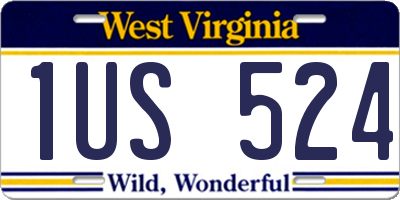 WV license plate 1US524