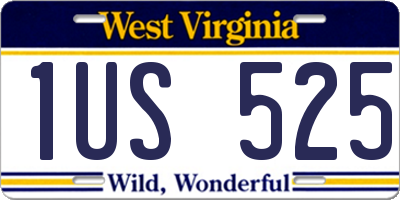 WV license plate 1US525