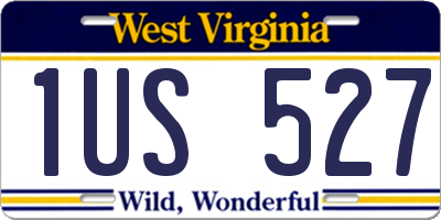 WV license plate 1US527