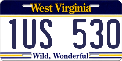 WV license plate 1US530