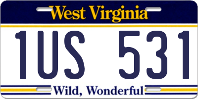 WV license plate 1US531