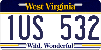 WV license plate 1US532