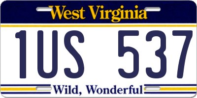 WV license plate 1US537