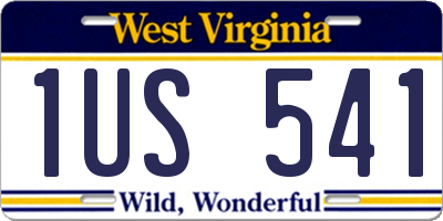 WV license plate 1US541