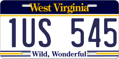 WV license plate 1US545