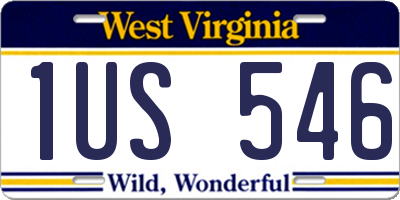 WV license plate 1US546