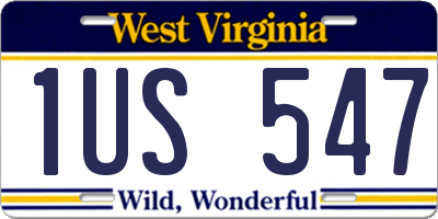 WV license plate 1US547