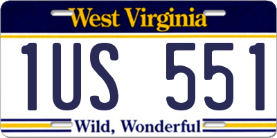 WV license plate 1US551