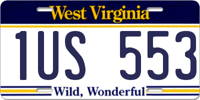 WV license plate 1US553