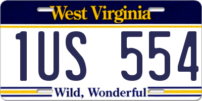 WV license plate 1US554