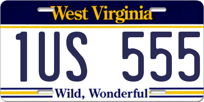 WV license plate 1US555