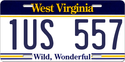 WV license plate 1US557