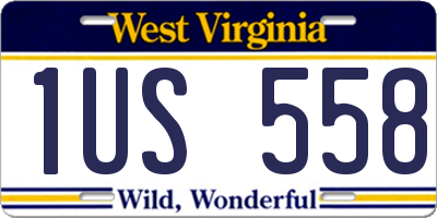 WV license plate 1US558