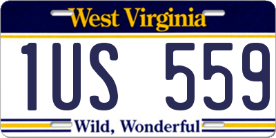 WV license plate 1US559