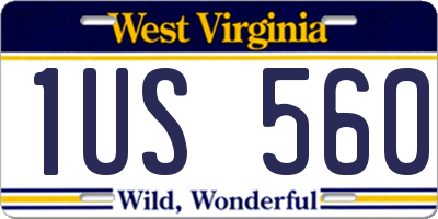 WV license plate 1US560