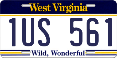 WV license plate 1US561
