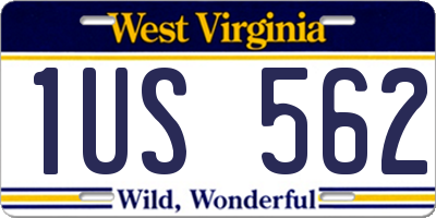 WV license plate 1US562