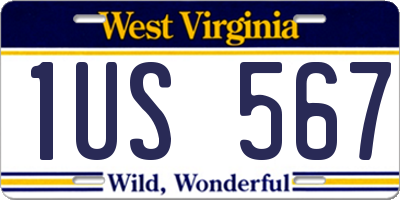 WV license plate 1US567