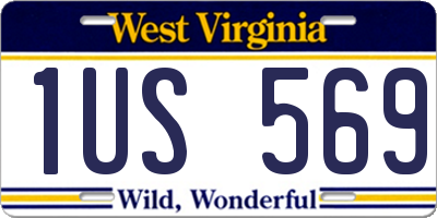 WV license plate 1US569