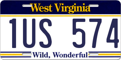WV license plate 1US574