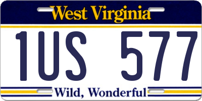 WV license plate 1US577