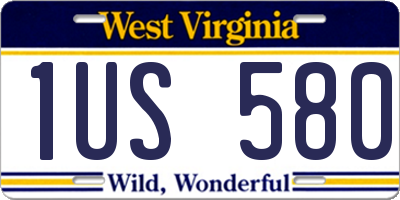 WV license plate 1US580