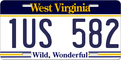 WV license plate 1US582