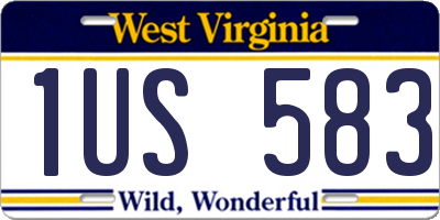 WV license plate 1US583