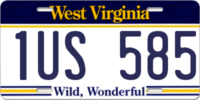 WV license plate 1US585