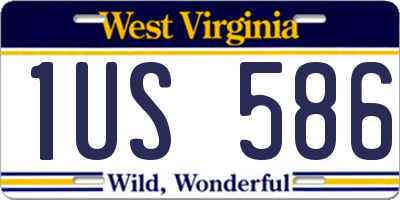 WV license plate 1US586