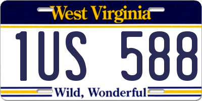 WV license plate 1US588